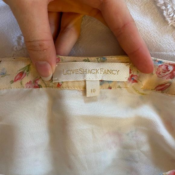 LoveShackFancy Lisette Asymmetric Silk Tiered Ruffle Maxi Skirt - Size 10 - Picture 8 of 14